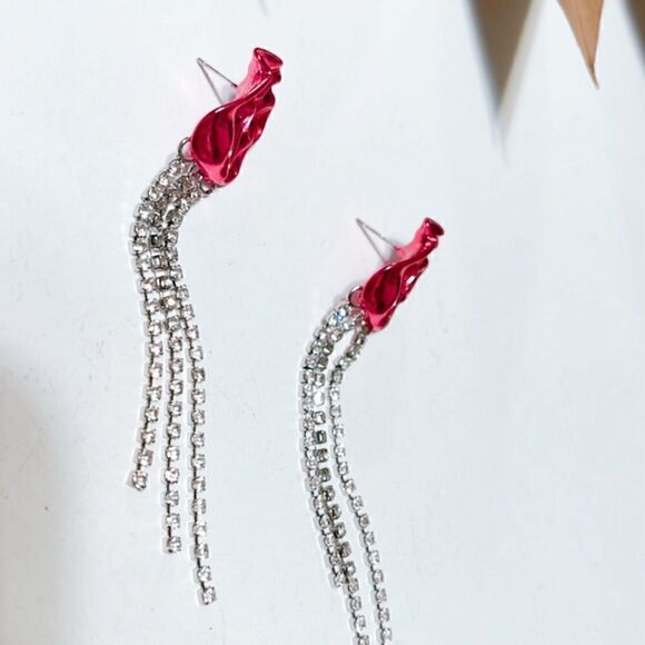 Rhinestone drop earrings N359 - Picture 3 of 4
